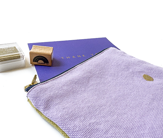 Petite pochette en coton - Lilas Ananas