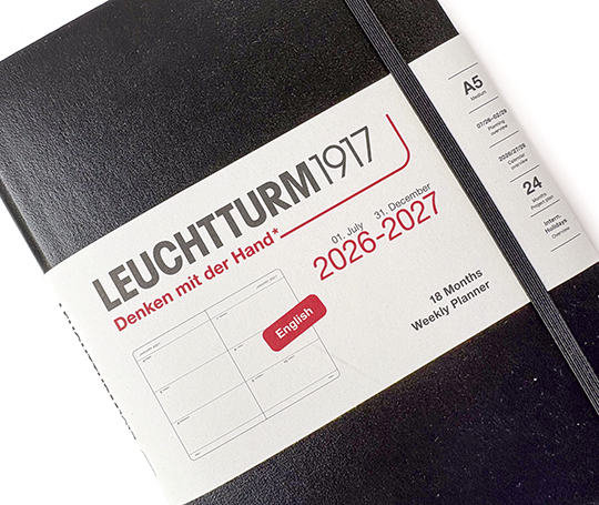 Leuchtturm agenda 26/27 A5 rigide en blocs - Noir