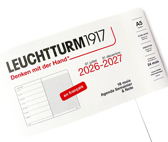 Leuchtturm agenda 26/27 A5 rigide semaine & notes fr. - Noir