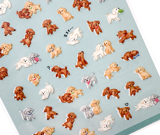 Planche d'autocollants Doggy - Caniche