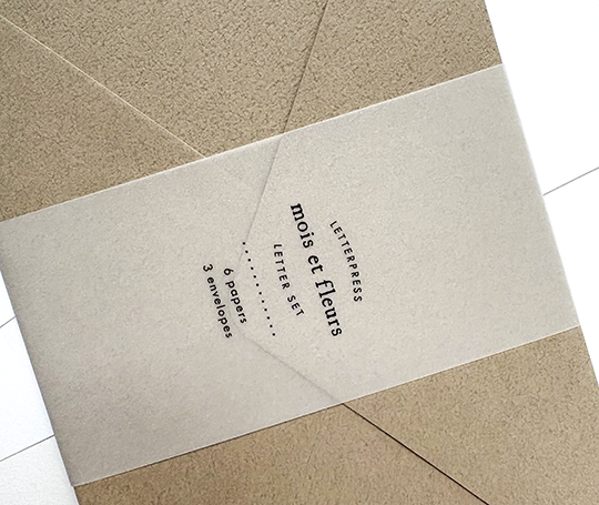 Set de papier à lettres en letterpress - Mimosa