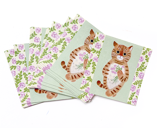 Papier à lettres carré - Chat tigré