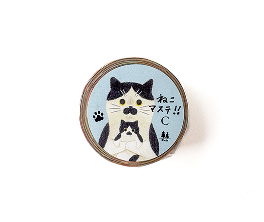 Washi tape 24 mm - Chat qui porte des trucs