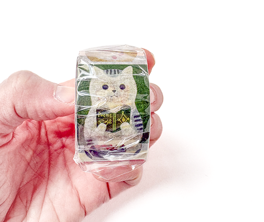 Washi tape 24 mm - Chat qui porte des trucs