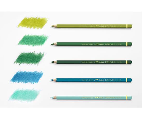 Caran d'Ache - Pablo crayon de couleur - les verts