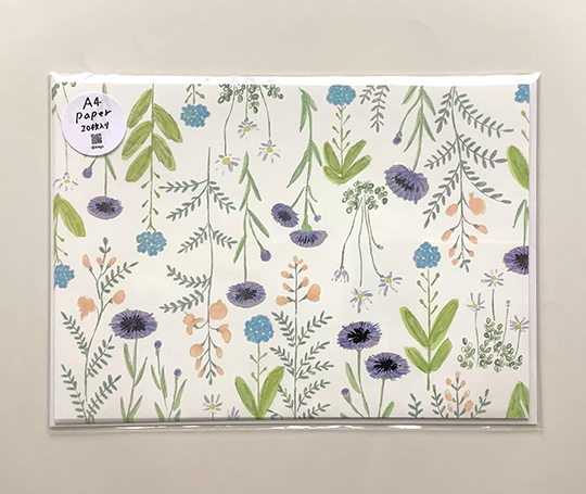 Papier A4 illustré fleuri