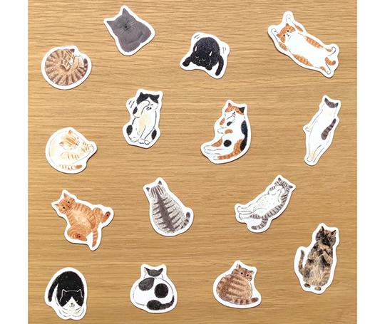 Autocollants flakes - We love cats