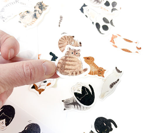 Autocollants flakes - We love cats
