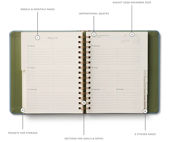 Rifle Paper Co. - Agenda académique 26/27 (17 mois) Paisley