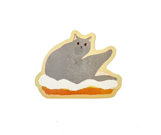 Autocollant - Chat sur tarte à la crème