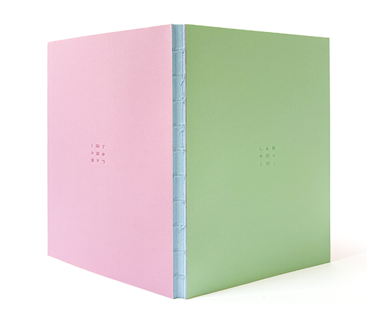 Carnet cousu main Ofelia - Rose et vert