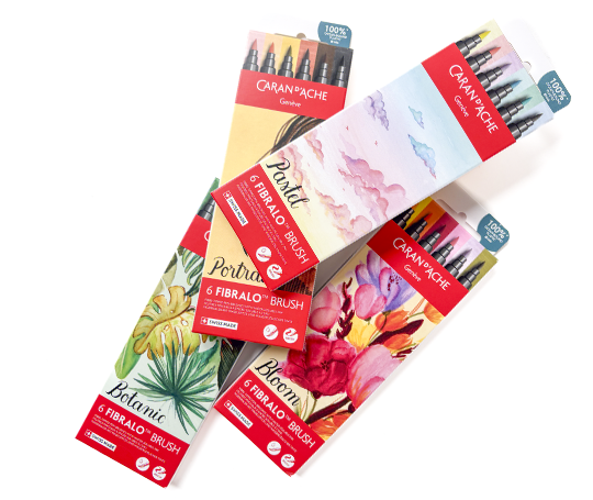 Caran d'Ache - Pochette de 6 feutres Fibralo Brush - Portrait
