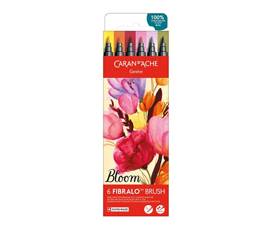 Caran d'Ache - Pochette de 6 feutres Fibralo Brush - Bloom