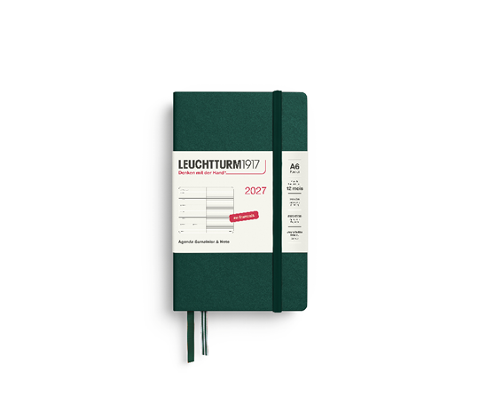 Leuchtturm - agenda FR 2027 A6 - rigide semaine&notes - Forest