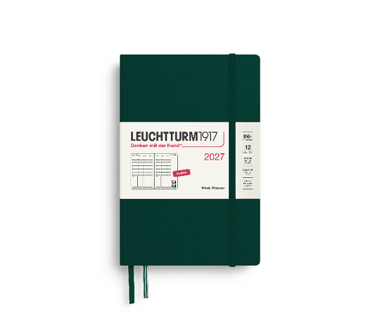 Leuchtturm - agenda 2027 B6+ - rigide en colonnes - Forest