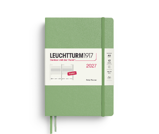 Leuchtturm - agenda 2027 A5 - rigide 1 jour/page - Sage