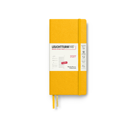 Leuchtturm - agenda 2027 Wallet rigide semaine&notes dots - Sunflower