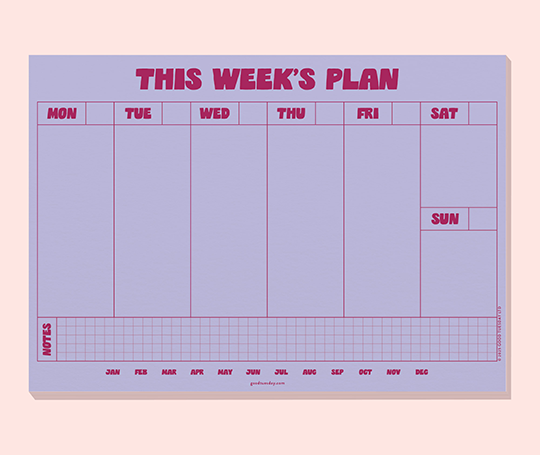 Planificateur hebdomadaire "This week's plan"