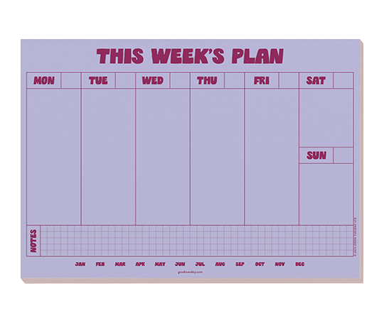 Planificateur hebdomadaire "This week's plan"