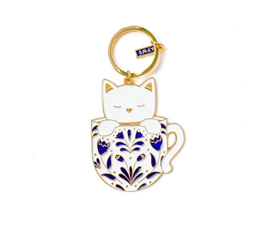 Porte-clés - Cat in a mug
