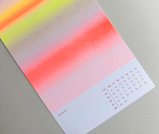 Calendrier 2027 imprimé en riso