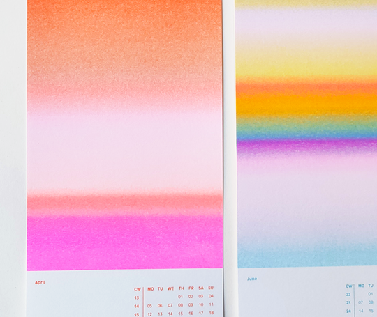 Calendrier 2027 imprimé en riso