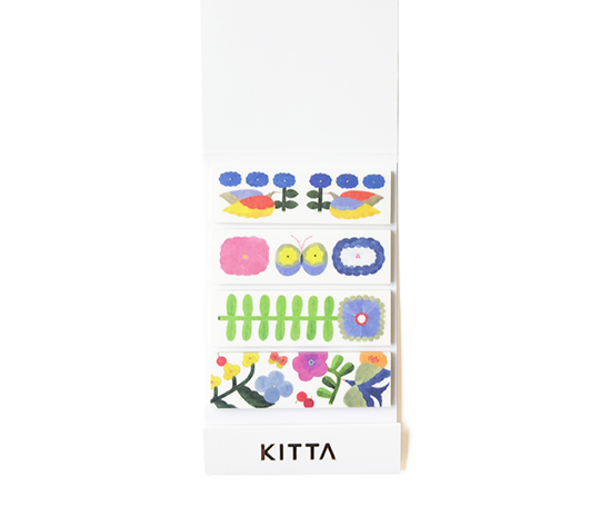 Kitta - Pochette de washi prédécoupé - Fleurs & oiseaux