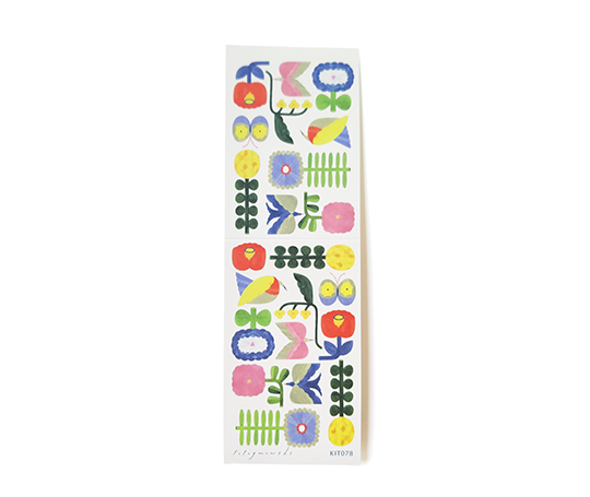 Kitta - Pochette de washi prédécoupé - Fleurs & oiseaux