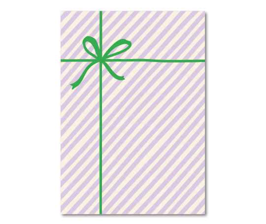 Carte - Le cadeau rayé violet