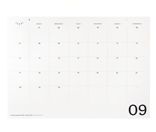 Calendrier 2026-2027 by Lundi - 16 mois