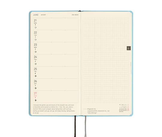 Hobonichi Techo Weeks Mega Agenda 2027 - Sea Glass