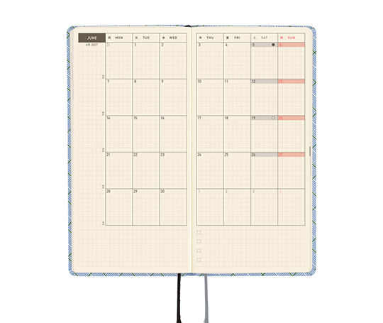 Hobonichi Techo Weeks Agenda 2027 - Graph Plaid