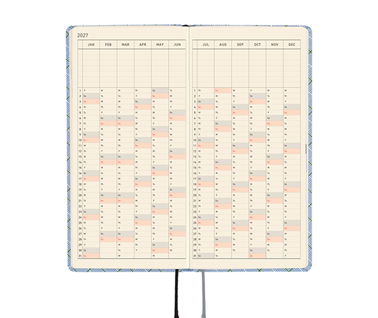 Hobonichi Techo Weeks Agenda 2027 - Graph Plaid