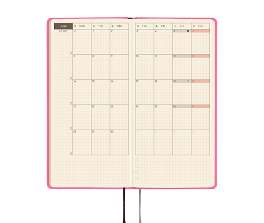 Hobonichi Techo Weeks Agenda 2027 - Pink Sapphire