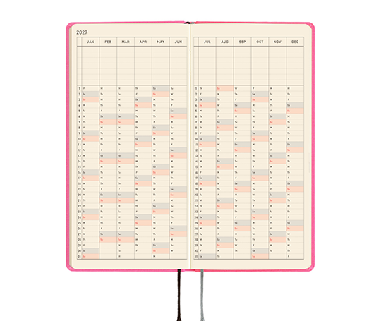 Hobonichi Techo Weeks Agenda 2027 - Pink Sapphire