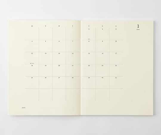 MD Product - Agenda mensuel et notes 2027 A4