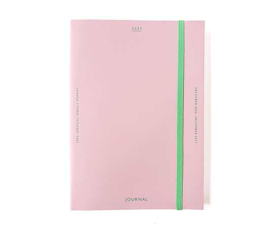 Hightide Agenda 2027 colonnes - Katy avec élastique - Rose (type T)