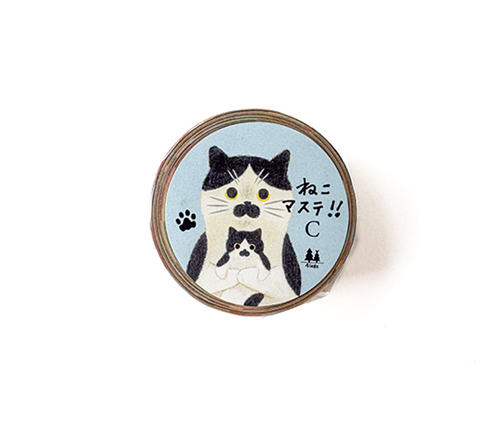 Washi tape 24 mm - Chat qui porte des trucs