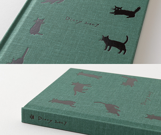 Midori - Agenda 2027 Bookstyle B6 slim toilé - Green