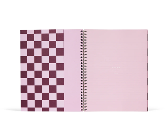 Notem - NELA Carnet à spirales - Bordeaux Check (L)