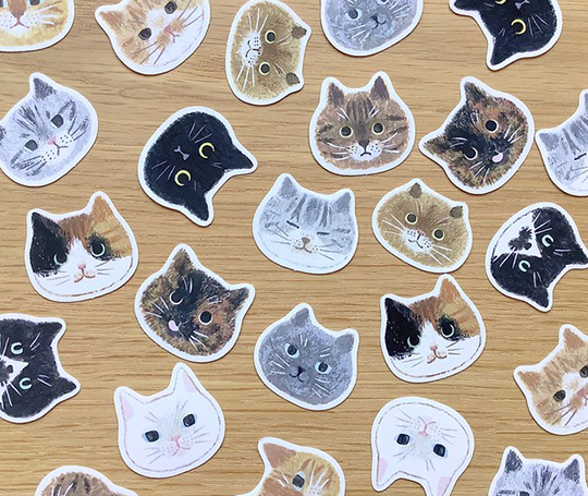 Autocollants flakes - Cat faces