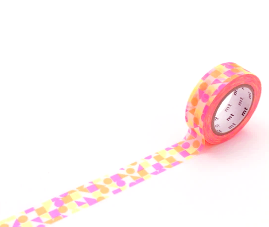 MT basic - washi tape Mosaïque de formes roses