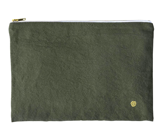 Grande pochette en coton - Kale