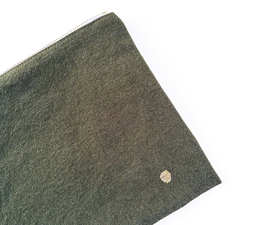 Grande pochette en coton - Kale
