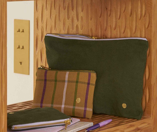 Grande pochette en coton - Kale
