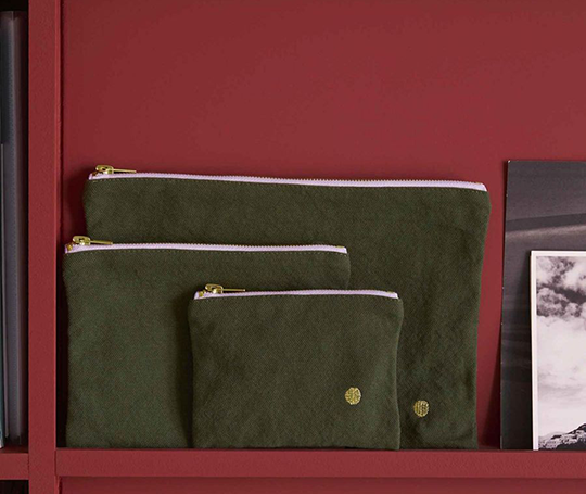 Grande pochette en coton - Kale