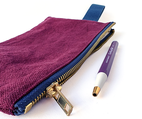 Pochette allongée en coton avec anse - Wine