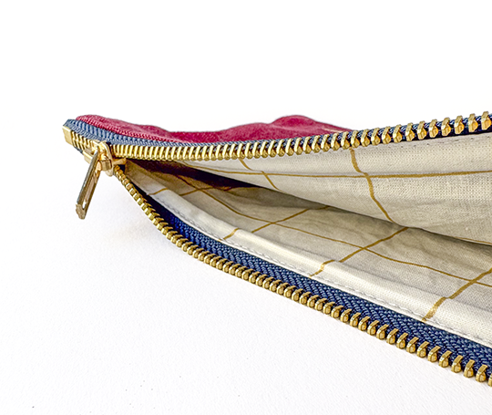 Pochette allongée en coton avec anse - Wine