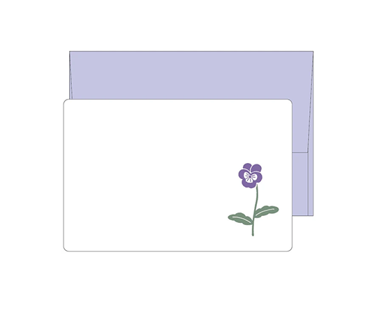 Mini set de 3 cartes & enveloppes en letterpress - Violette