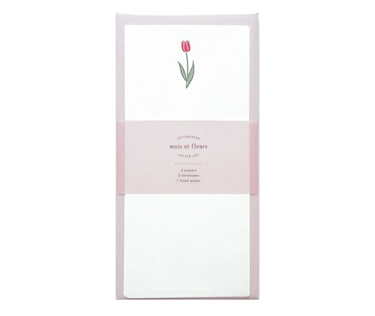 Set de papier one stroke en letterpress - Tulipe
